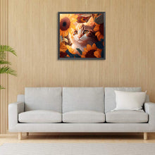 Load image into Gallery viewer, Sunflower And Cat 30*30CM(Canvas) Full Round Drill Diamond Painting
