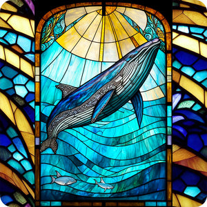 Marine Life Glass Painting 30*30CM(Canvas) Full Round Drill Diamond Painting