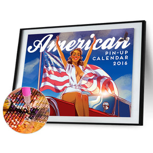 American Independence Day 40*30CM(Canvas) Full Round Drill Diamond Painting