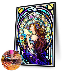 Beauty Glass Painting 50*80CM(Canvas) Full Round Drill Diamond Painting