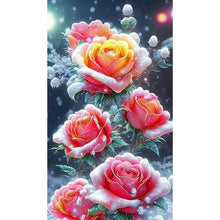 Load image into Gallery viewer, Snow Rose 40*70CM(Canvas) Full Round Drill Diamond Painting
