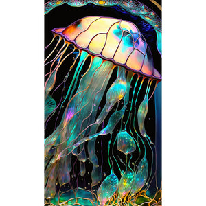 Jellyfish Glass Painting 40*70CM(Canvas) Full Round Drill Diamond Painting