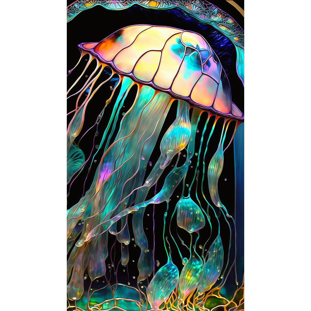 Jellyfish Glass Painting 40*70CM(Canvas) Full Round Drill Diamond Painting