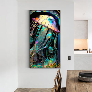 Jellyfish Glass Painting 40*70CM(Canvas) Full Round Drill Diamond Painting