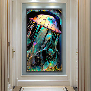 Jellyfish Glass Painting 40*70CM(Canvas) Full Round Drill Diamond Painting