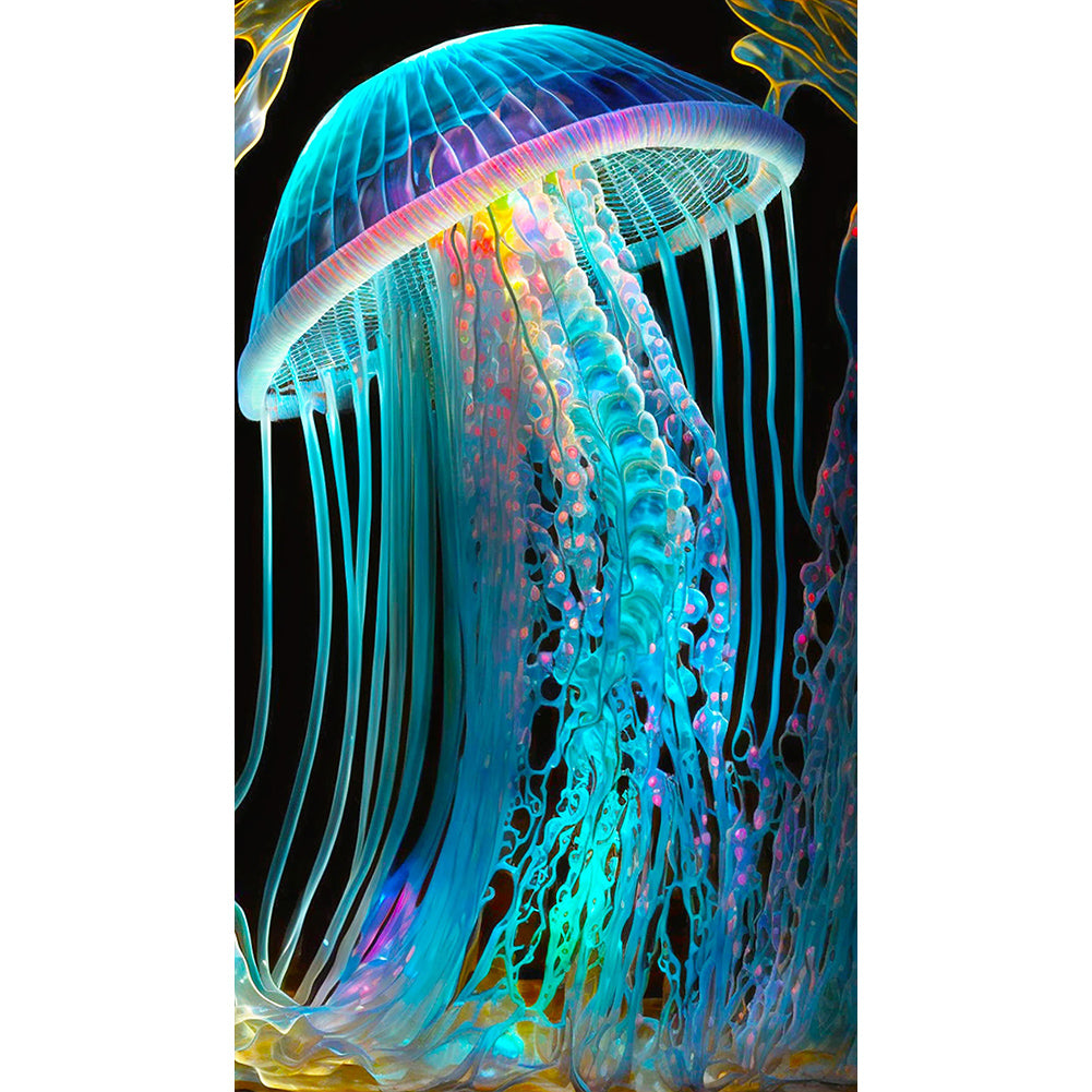 Jellyfish Glass Painting 40*70CM(Canvas) Full Round Drill Diamond Painting