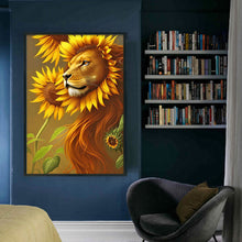 Load image into Gallery viewer, Lion Sunflower (40*60CM) 11CT 3 Stamped Cross Stitch
