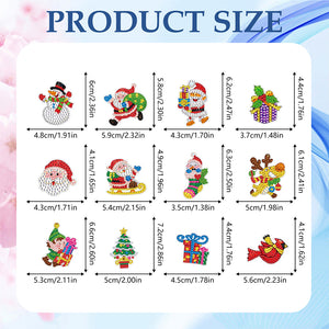 12pcs Diamond Art Key Rings for Beginners Home Decoration (Santa Claus)
