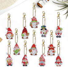 Load image into Gallery viewer, 12pcs Diamond Art Key Rings for Beginners Home Decoration (Red Hat Gnome)
