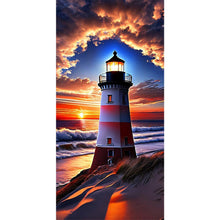 Load image into Gallery viewer, Seaside Lighthouse 40*80CM(Canvas) Full Round Drill Diamond Painting
