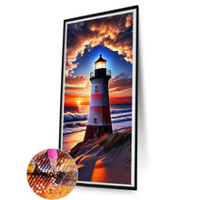 Load image into Gallery viewer, Seaside Lighthouse 40*80CM(Canvas) Full Round Drill Diamond Painting
