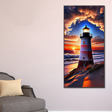 Load image into Gallery viewer, Seaside Lighthouse 40*80CM(Canvas) Full Round Drill Diamond Painting
