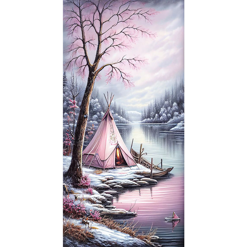 Camping Beauty 40*80CM(Canvas) Full Round Drill Diamond Painting