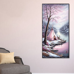 Camping Beauty 40*80CM(Canvas) Full Round Drill Diamond Painting