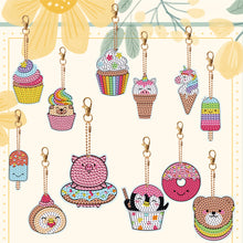 Load image into Gallery viewer, DIY Diamond Art Key Rings Double Sided 12pcs Animal Gift for Kids (YS182)
