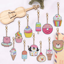 Load image into Gallery viewer, DIY Diamond Art Key Rings Double Sided 12pcs Animal Gift for Kids (YS182)
