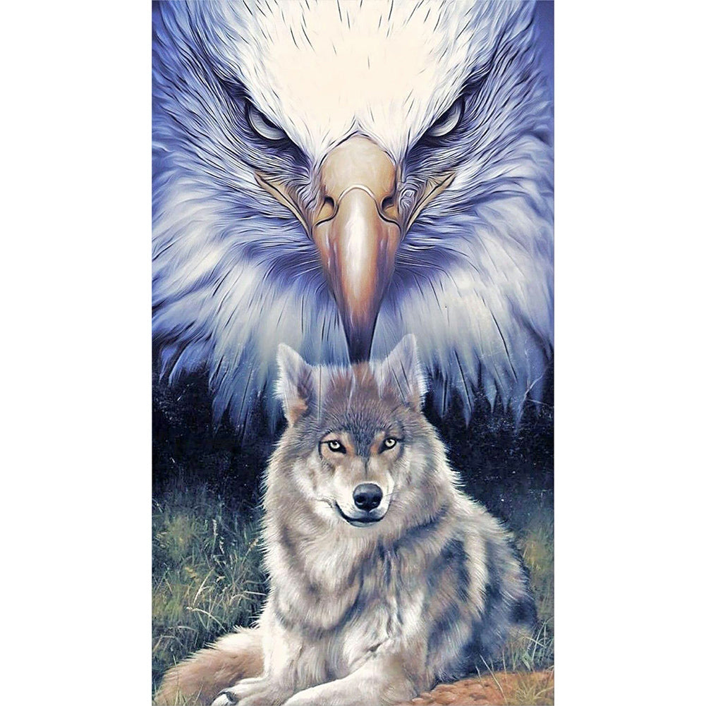 Eagle And Wolf 40*70CM(Canvas) Full Round Drill Diamond Painting