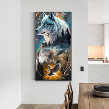 Load image into Gallery viewer, Eagle And Wolf 40*70CM(Canvas) Full Round Drill Diamond Painting
