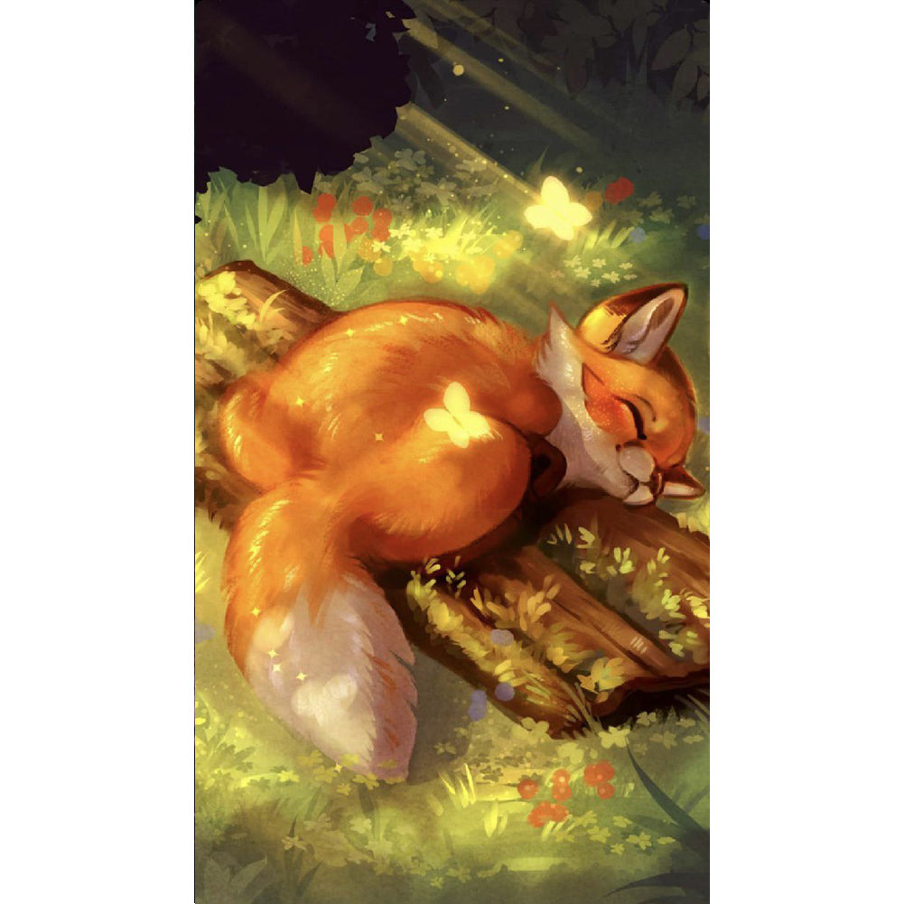 Resting Fox 40*70CM(Canvas) Full Round Drill Diamond Painting