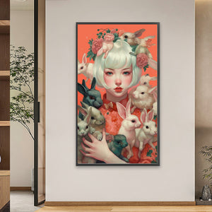 Beauty And Pets 40*70CM(Picture) Full Square Drill Diamond Painting