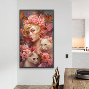 Beauty And Pets 40*70CM(Picture) Full Square Drill Diamond Painting