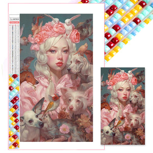 Beauty And Pets 40*70CM(Picture) Full Square Drill Diamond Painting