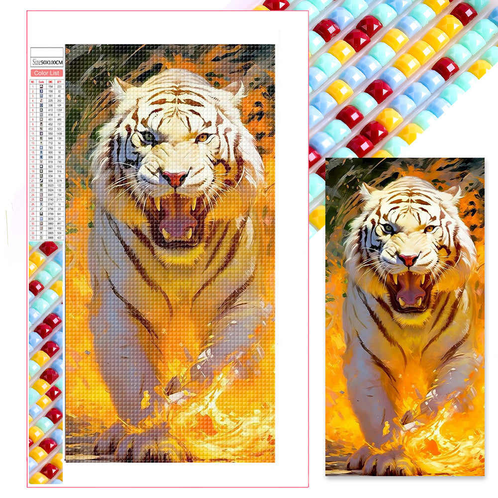 White Tiger 50X100CM(Picture) Full Square Drill Diamond Painting –  everydayecrafts