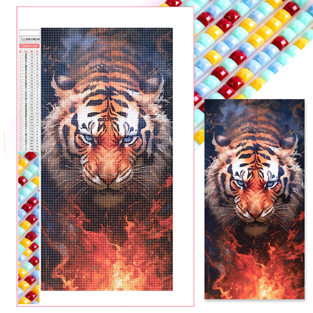 Tiger 50X100CM(Picture) Full Square Drill Diamond Painting