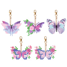 Load image into Gallery viewer, DIY Diamond Art Key Rings Butterfly 5pcs for Beginners Home Decor (Butterfly)
