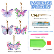 Load image into Gallery viewer, DIY Diamond Art Key Rings Butterfly 5pcs for Beginners Home Decor (Butterfly)
