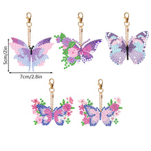 Load image into Gallery viewer, DIY Diamond Art Key Rings Butterfly 5pcs for Beginners Home Decor (Butterfly)
