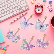 Load image into Gallery viewer, DIY Diamond Art Key Rings Butterfly 5pcs for Beginners Home Decor (Butterfly)
