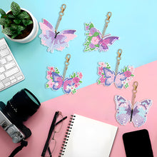 Load image into Gallery viewer, DIY Diamond Art Key Rings Butterfly 5pcs for Beginners Home Decor (Butterfly)
