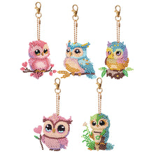 Load image into Gallery viewer, DIY Diamond Art Key Rings Butterfly 5pcs for Beginners Home Decor (Owl)
