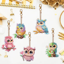 Load image into Gallery viewer, DIY Diamond Art Key Rings Butterfly 5pcs for Beginners Home Decor (Owl)
