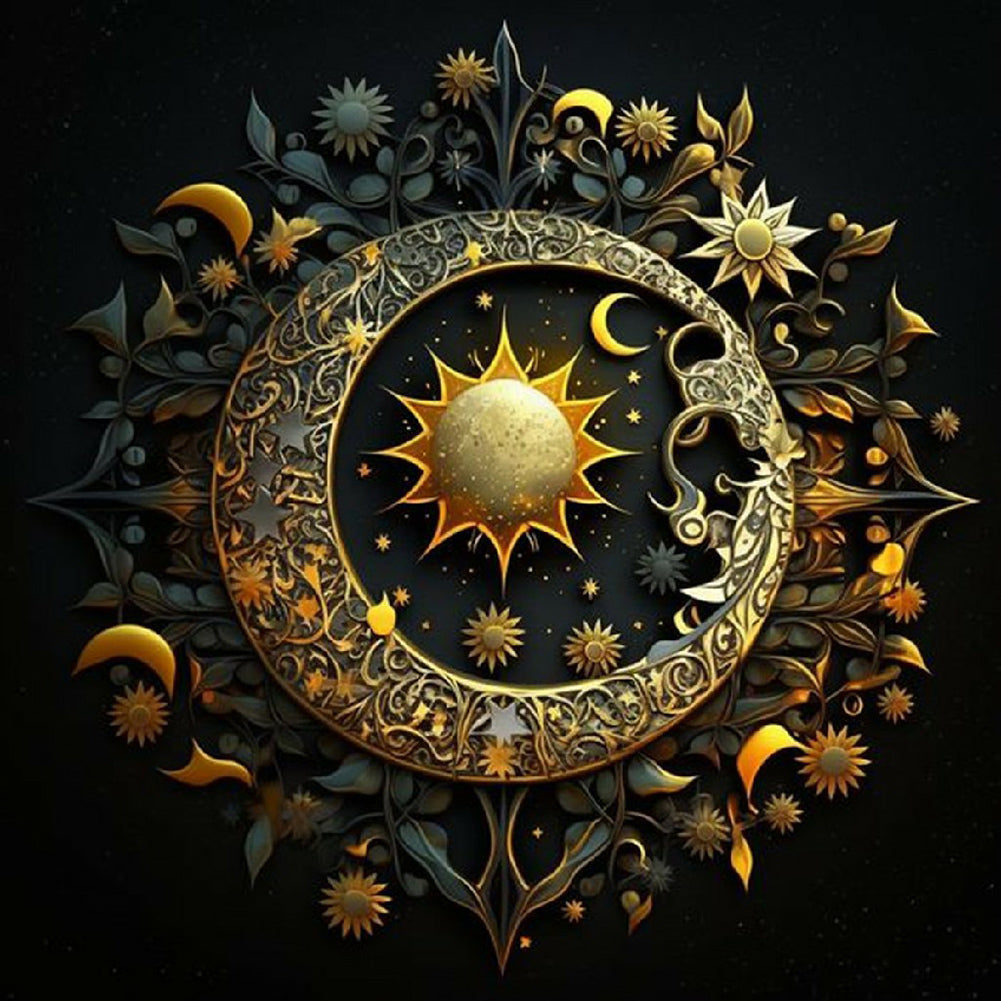 Sun Moon Star Chart 30*30CM(Canvas) Full Round Drill Diamond Painting