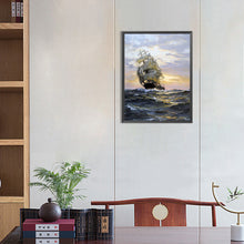 Load image into Gallery viewer, Sailing Boat 30*40CM(Canvas) Full Round Drill Diamond Painting
