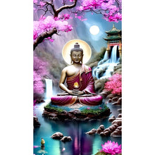 Load image into Gallery viewer, Lotus Buddha Statue 40*70CM(Canvas) Full Round Drill Diamond Painting
