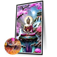 Load image into Gallery viewer, Lotus Buddha Statue 40*70CM(Canvas) Full Round Drill Diamond Painting
