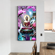 Load image into Gallery viewer, Lotus Buddha Statue 40*70CM(Canvas) Full Round Drill Diamond Painting
