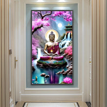 Load image into Gallery viewer, Lotus Buddha Statue 40*70CM(Canvas) Full Round Drill Diamond Painting
