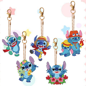 DIY Diamond Art Keychains Diamond Mosaic Kit 5pcs Gem Keychains Lady Bag Pendant