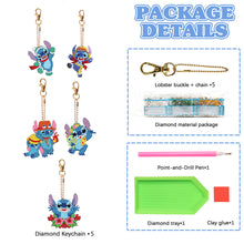 Load image into Gallery viewer, DIY Diamond Art Keychains Diamond Mosaic Kit 5pcs Gem Keychains Lady Bag Pendant
