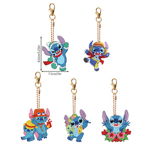 DIY Diamond Art Keychains Diamond Mosaic Kit 5pcs Gem Keychains Lady Bag Pendant