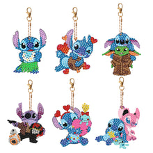 Load image into Gallery viewer, Diamond Art Keychains Handmade Gem Keychains Lady Bag Pendant (Stitch)
