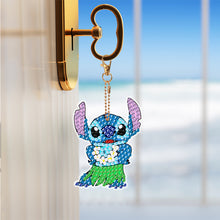 Load image into Gallery viewer, Diamond Art Keychains Handmade Gem Keychains Lady Bag Pendant (Stitch)
