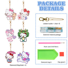 Load image into Gallery viewer, Diamond Art Keychains Handmade Gem Keychains Lady Bag Pendant (KT Cat)
