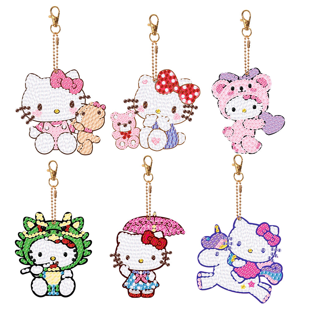 Diamond Art Keychains Handmade Gem Keychains Lady Bag Pendant (KT Cat)