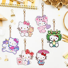 Load image into Gallery viewer, Diamond Art Keychains Handmade Gem Keychains Lady Bag Pendant (KT Cat)
