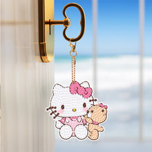 Load image into Gallery viewer, Diamond Art Keychains Handmade Gem Keychains Lady Bag Pendant (KT Cat)
